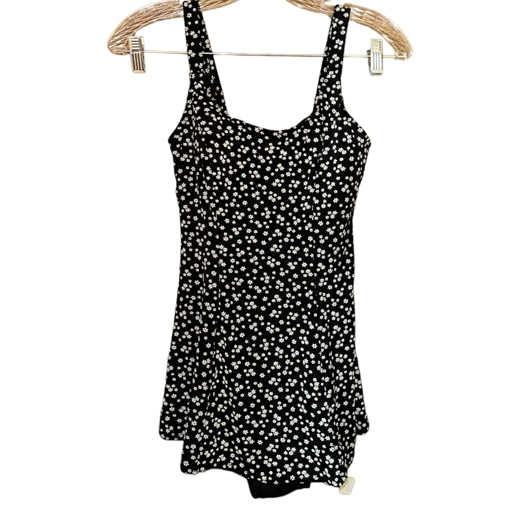 Vintage 90s flower swim dress with shorts by Beach Cabana